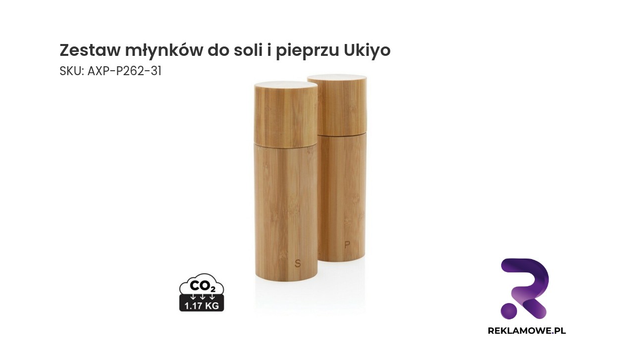 Zestaw młynków do soli i pieprzu Ukiyo na tle neutralnym