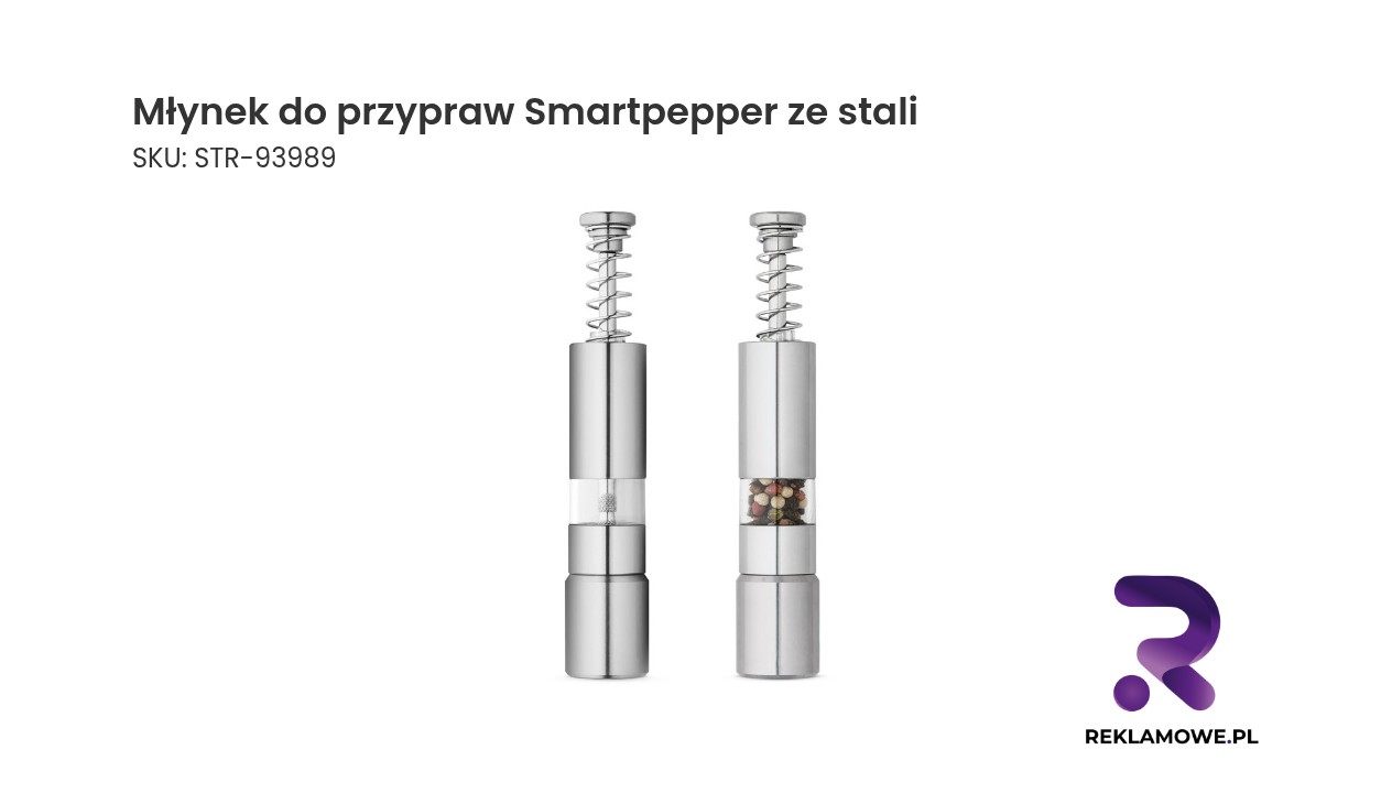 Młynek do przypraw Smartpepper ze stali – elegancki stalowy młynek do pieprzu i soli