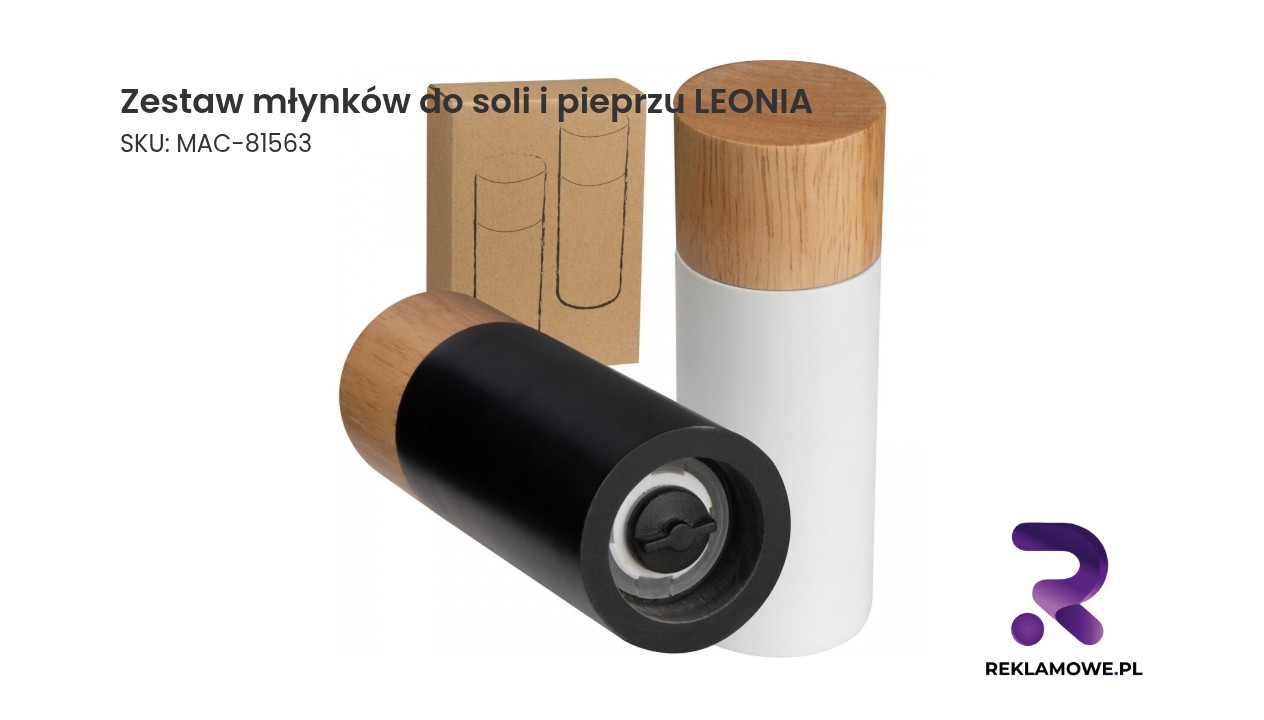 Zestaw młynków do soli i pieprzu LEONIA Zestaw młynków do soli i pieprzu LEONIA – eleganckie młynki do przypraw